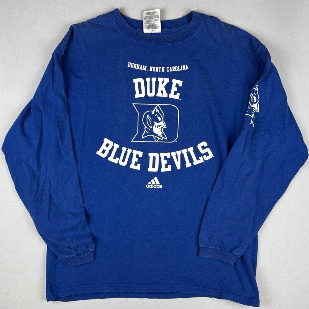 Y2K Duke Blue Devils Adidas Long Sleeve Shirt NCAA College Basketball Mens M